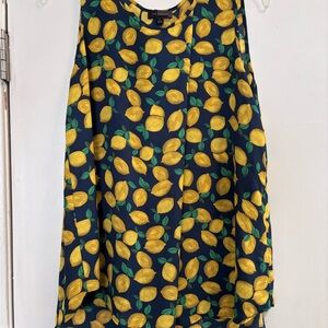 The Limited Dark Blue Top with Lemon Pattern